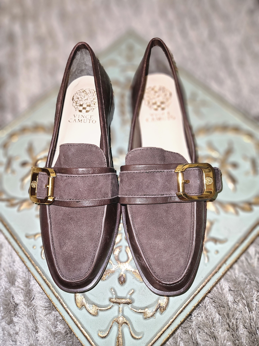 Vince Camuto Size 5 Suede Buckle Loafers Never Worn